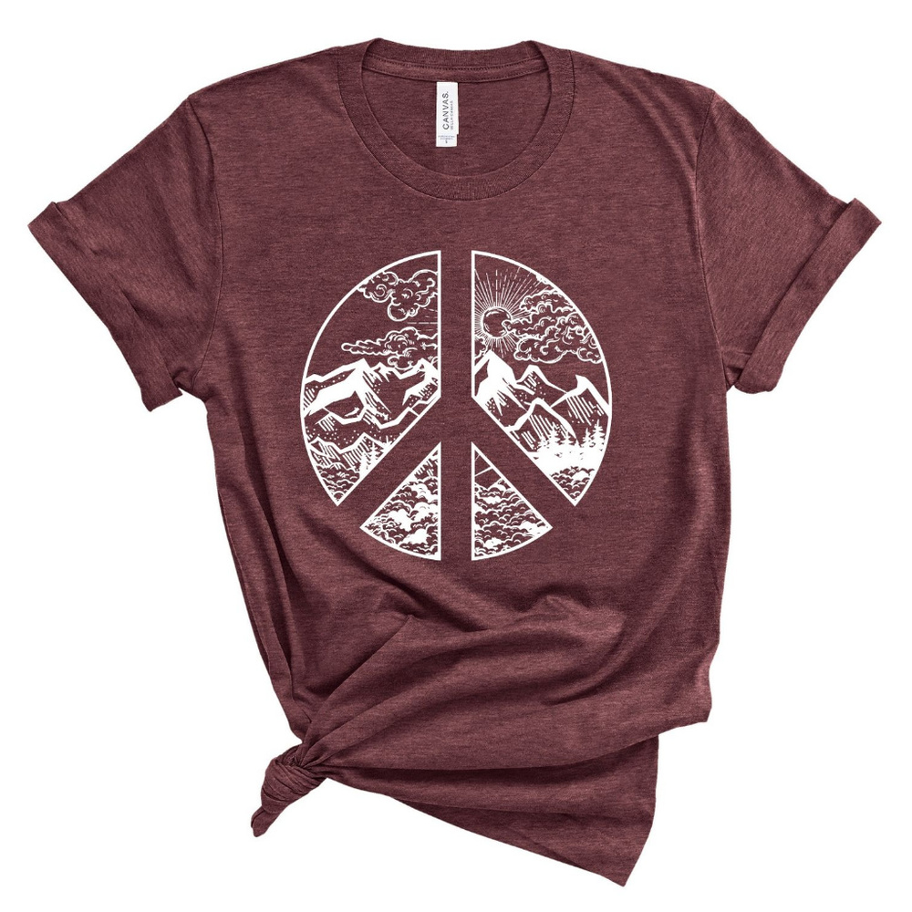 Peace Sign Maroon Tee